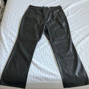 Black Faux Leather Pants (Bootcut)